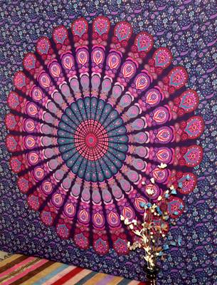 Mandala Window Tab top Curtains Drape Balcony Room Decor Curtain Boho Set Ethnic Windows & Panels Set Tab Top Tapestry 3