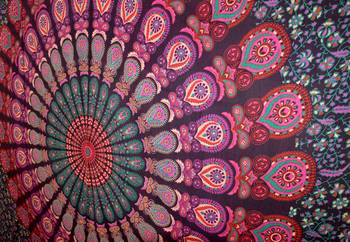 Mandala Window Tab top Curtains Drape Balcony Room Decor Curtain Boho Set Ethnic Windows & Panels Set Tab Top Tapestry 4