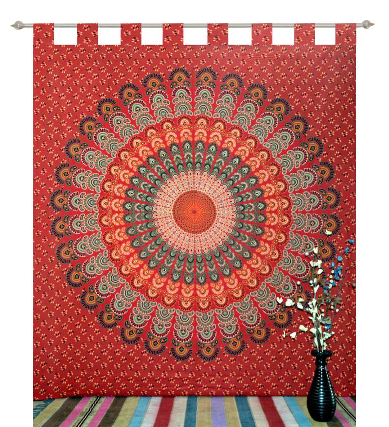 Boho Living Room Tab top Curtains, Bohemian Curtains For Bedroom