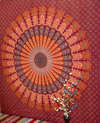 Mandala Bedroom Window Tab top Curtains Drape Balcony Room Curtain Boho Set Tapestry Curtains, Drape & Valances Bohemian 3