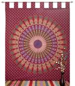 indian Tab top curtain Mandala curtains, 1 Panel Set Mandala Curtain Tab top Tapestry, Drapes & Valances, Window Curtain