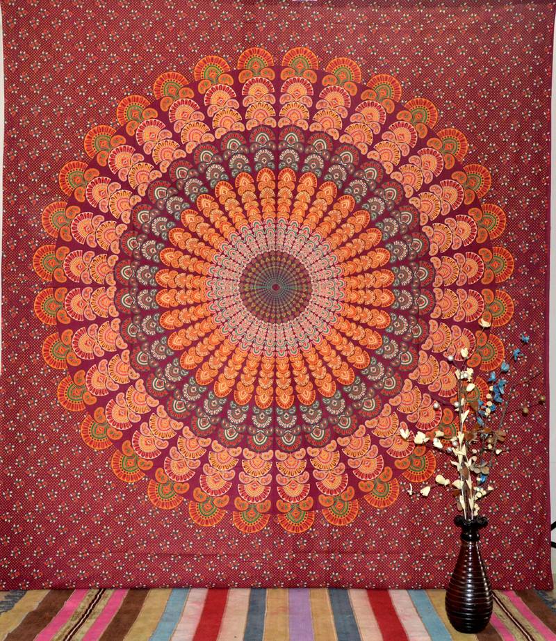 Indian Wall Mandala Queen Tapestry Throw Tapestries Hippie Hanging Bed Cover Art