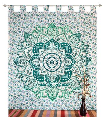 indian Tab top curtain Mandala curtains, 1 Panel Set Mandala Curtain Tab top Tapestry, Drapes & Valances, Window Curtain 1