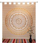 Boho Living Room Tab top Curtains, Bohemian Curtains For Bedroom, Tapestry Curtains, Mandala Hippie Dorm Decor