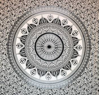 Boho Living Room Tab top Curtains, Bohemian Curtains For Bedroom, Tapestry Curtains, Mandala Hippie Dorm Decor 3