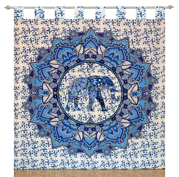 Indian Tab Top Curtain Mandala Curtains 1 Panel Set Mandala