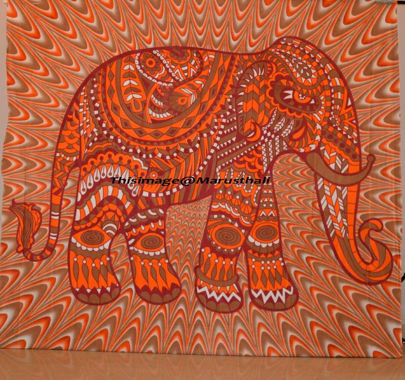 Elephant Indian Queen Tapestry Wall Hanging Hippie Bedspread Ethnic ...