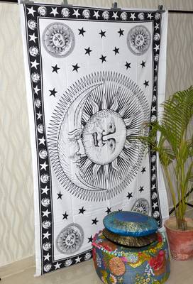 INDIAN MANDALA Kitchen Window Curtains & Valances Set Dorm Tab top Tapestry Drape Balcony Curtain Boho Set Hippie panel 4