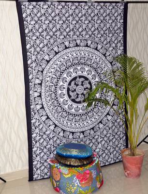 indian Tab top curtain Mandala curtains, 1 Panel Set Mandala Curtain Tab top Tapestry, Drapes & Valances, Window Curtain 3