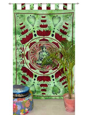 Mandala Window Tab top Curtains Drape Balcony Room Decor Curtain Boho Set Ethnic Windows & Panels Set Tab Top Tapestry 2