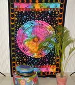 Exclusive Mandala Horoscope Tapestry Indian Traditional Hippie Cotton Tie dye Wall Hanging Bed Cover Beach Throw Twin