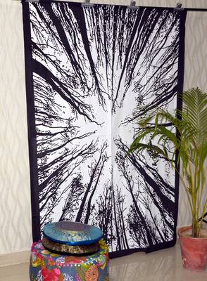 Boho Living Room Tab top Curtains, Bohemian Curtains For Bedroom, Tie Dye Tapestry Curtains, Mandala Hippie Dorm Decor 3