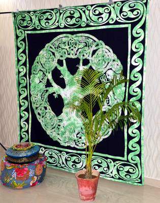 INDIAN MANDALA Kitchen Window Curtains & Valances Set Dorm Tab top Tapestry Drape Balcony Curtain Boho Set Hippie panel 4