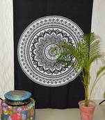 Mandala Wall Tapestry Black & White Ombre Painting Wall Hanging Home Decor for Living Room Bedroom Dorm Room Twin