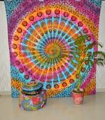 Mandala Tie Dye Tapestry Bohemian, Psychedelic Wall Art, Dorm D  cor Beach Throw, Wall Tapestries Art Queen
