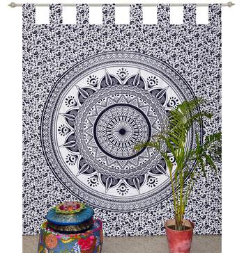 Indian Mandala Tapestry Gypsy Home Decor Window & Panel Set Bohemian Curtain Room Divider Blackout Balcony Sheer Curtain 2