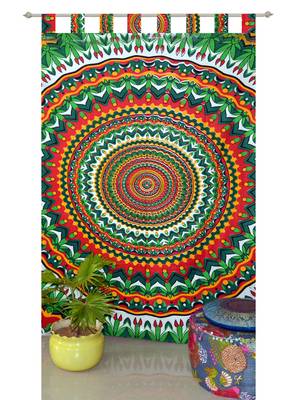 Boho Living Room Tab top Curtains, Bohemian Curtains For Bedroom, Tie Dye Tapestry Curtains, Mandala Hippie Dorm Decor 1