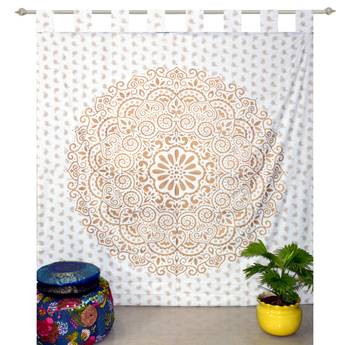 Mandala Window Tab top Curtains Drape Balcony Room Decor Curtain Boho Set Ethnic Windows & Panels Set Tab Top Tapestry 2