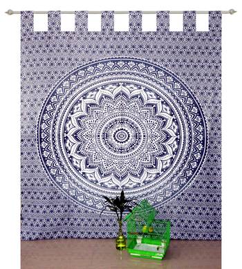 Boho Living Room Tab top Curtains, Bohemian Curtains For Bedroom, Tapestry Curtains, Mandala Hippie Dorm Decor 2