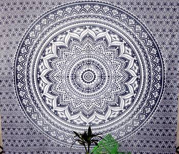 Boho Living Room Tab top Curtains, Bohemian Curtains For Bedroom, Tapestry Curtains, Mandala Hippie Dorm Decor 4