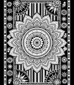 Mandala Tapestry Black & white Design Latest Tapestries Hippie Gypsy Beach Throw (Black & White Flower Mandala)