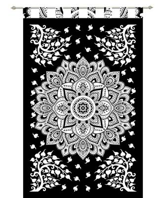 indian Tab top curtain Mandala curtains, 1 Panel Set Mandala Curtain Tab top Tapestry, Drapes & Valances, Window Curtain 2