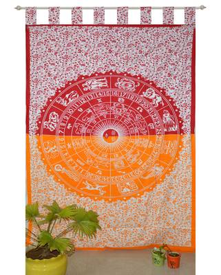 Boho Living Room Tab top Curtains, Bohemian Curtains For Bedroom, Tapestry Curtains, Mandala Hippie Dorm Decor 1