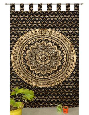 Indian Mandala Curtains Set Decorative Indian Tab top Tapestry Tab Top Curtains mandala curtains for bedroom 1