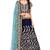 Glamorous Blue Zari, Dori And Sequins Embroidered Japan Satin Semi Stitched Lehenga Choli For Wedding