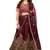 Delightful Maroon Zari, Thread and Sequins Embroidered Silk Fabric Indian wedding Lehenga Dress