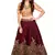 Delightful Maroon Zari, Thread and Sequins Embroidered Silk Fabric Indian wedding Lehenga Dress