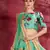 Glamorous Green Pearl, Dori and Sequins Embroidered Art Silk Fabric Designer Lehenga choli for wedding