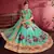 Glamorous Green Pearl, Dori and Sequins Embroidered Art Silk Fabric Designer Lehenga choli for wedding