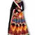 Black and yellow Embroidered Art Silk Semi Stitched Floral Lehenga