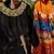 Black and yellow Embroidered Art Silk Semi Stitched Floral Lehenga