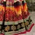 Black and yellow Embroidered Art Silk Semi Stitched Floral Lehenga