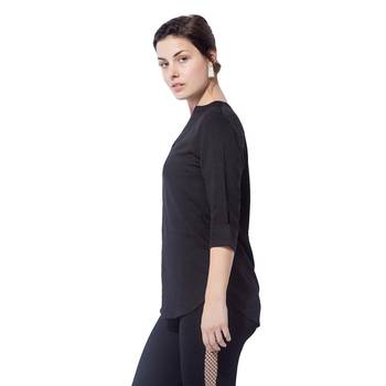Black plain cotton long top 3