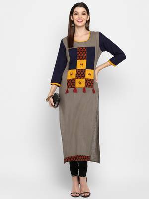 Multicolor plain cotton  kurtis 1