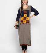 Multicolor plain cotton  kurtis