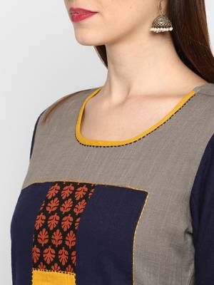 Multicolor plain cotton  kurtis 5