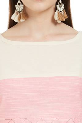 Beige plain cotton cotton-kurtis 4