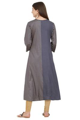 Grey printed rayon ethnic-kurtis 2