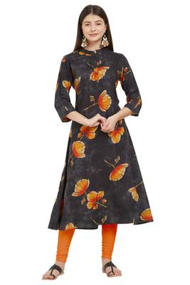 Multicolor printed rayon ethnic-kurtis 1