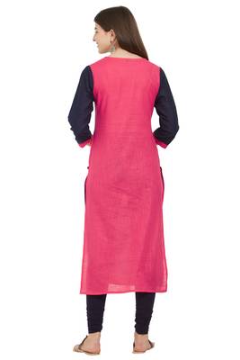 Multicolor plain cotton cotton-kurtis 2