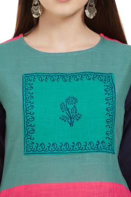 Multicolor plain cotton cotton-kurtis 4