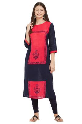 Multicolor printed cotton cotton-kurtis 1