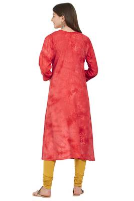 Red embroidered rayon ethnic-kurtis 2