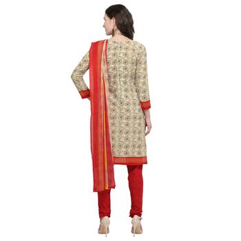 Cream Abstract Print Crepe Salwar 2