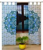 Mandala Door Tab top Curtains Indian Drape Balcony Room Decor Curtain Boho Set Ethnic Window Treatments & Panels Set