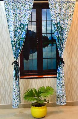 Mandala Door Tab top Curtains Indian Drape Balcony Room Decor Curtain Boho Set Ethnic Window Treatments & Panels Set 4
